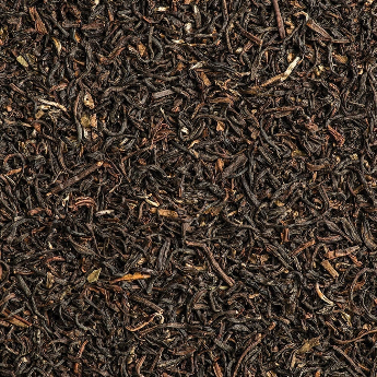 close up image of black tea leaves